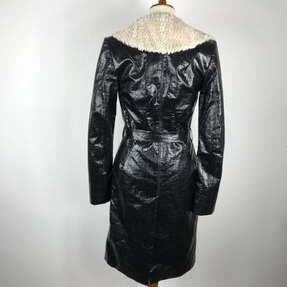 L'Agence Black Fully Lined Side Pocket Belted Coat - Picture 6 of 8